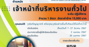 ประกาศรับสมัครพนักงานมหาวิทยาลัยเงินรายได้ ตำแหน่ง เจ้าหน้าที่บริหารงานทั่วไป